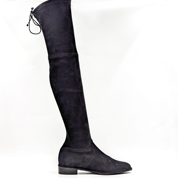 Stuart Weitzman Women Lowland Black Suede OTK fashion Boots size 8 - Picture 9 of 11